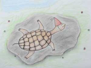 Turtles Birthday Surprise, Illustration for Children's Book, Copyright 2014 Nancy Jane Lang, All rights reserved.