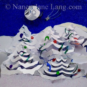 "All is calm and bright", illustration by Nancy Jane Lang, copyright 2016