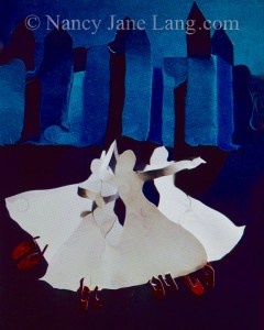 "Red Shoes 1", illustration by Nancy Jane Lang, copyright 2016