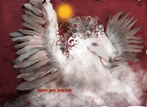 Pegasus 2, Artwork by Nancy Jane Lang, copyright 2017, nancyjanelang.com